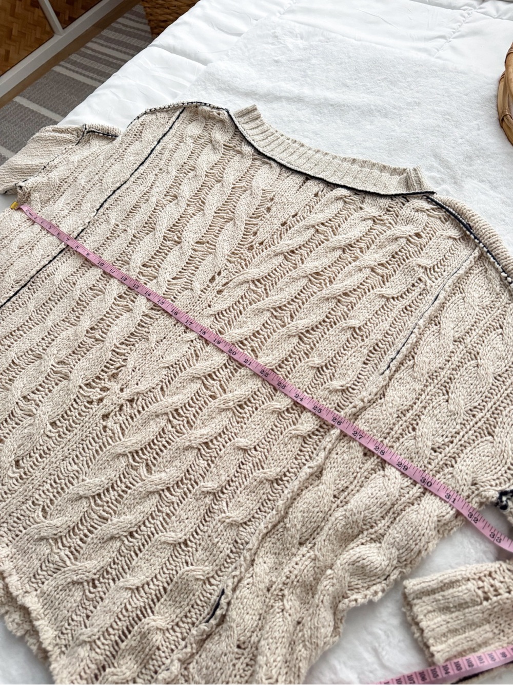 Free People We The Free Morgan Cable Pullover Sweater Cream - Picture 14 of 16